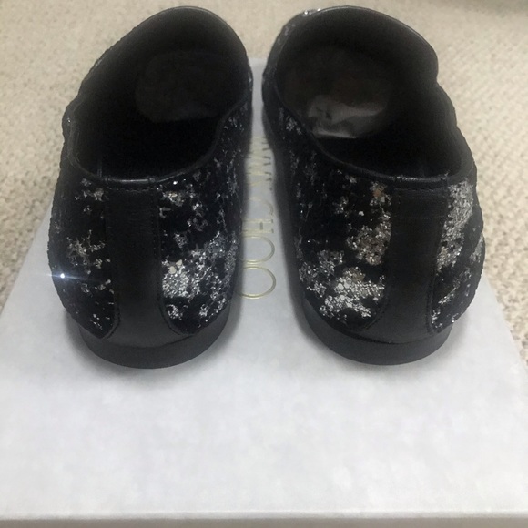 JIMMY CHOO Sloane Black Velvet & Glitter Loafers main image 4